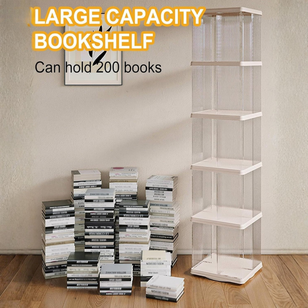 HOMERO 360° Rotating Modern ABS Storage Bookshelf for Home & Office