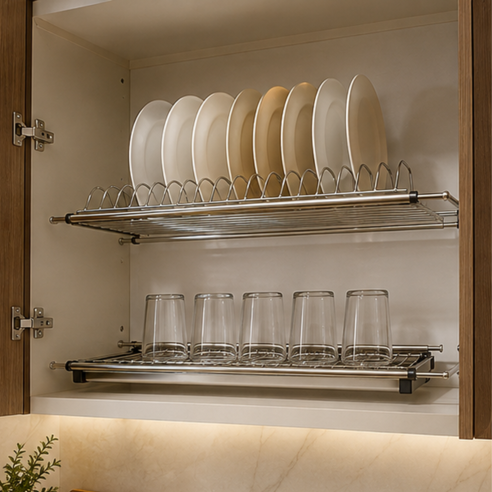 Modular Kitchen Stainless Steel Dish Plate Drainer Rack