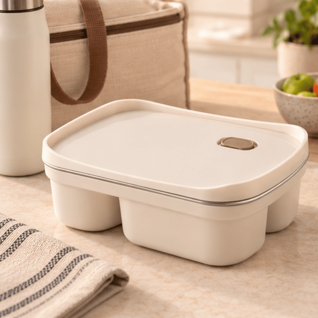 Microwave Safe 3-Compartment Stainless Steel Bento Lunch Box