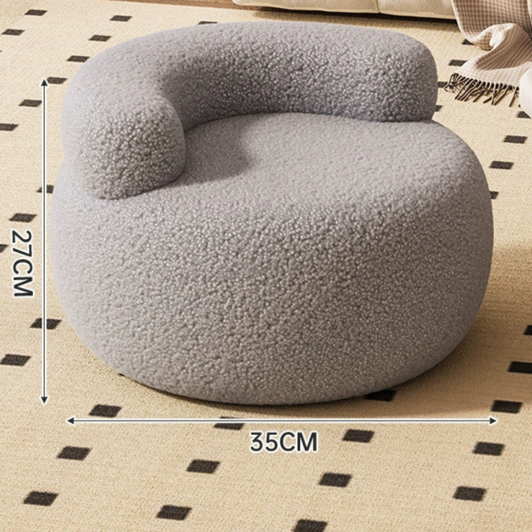 HOMERO Wooden Plush Multipurpose Compact Footstool Sofa