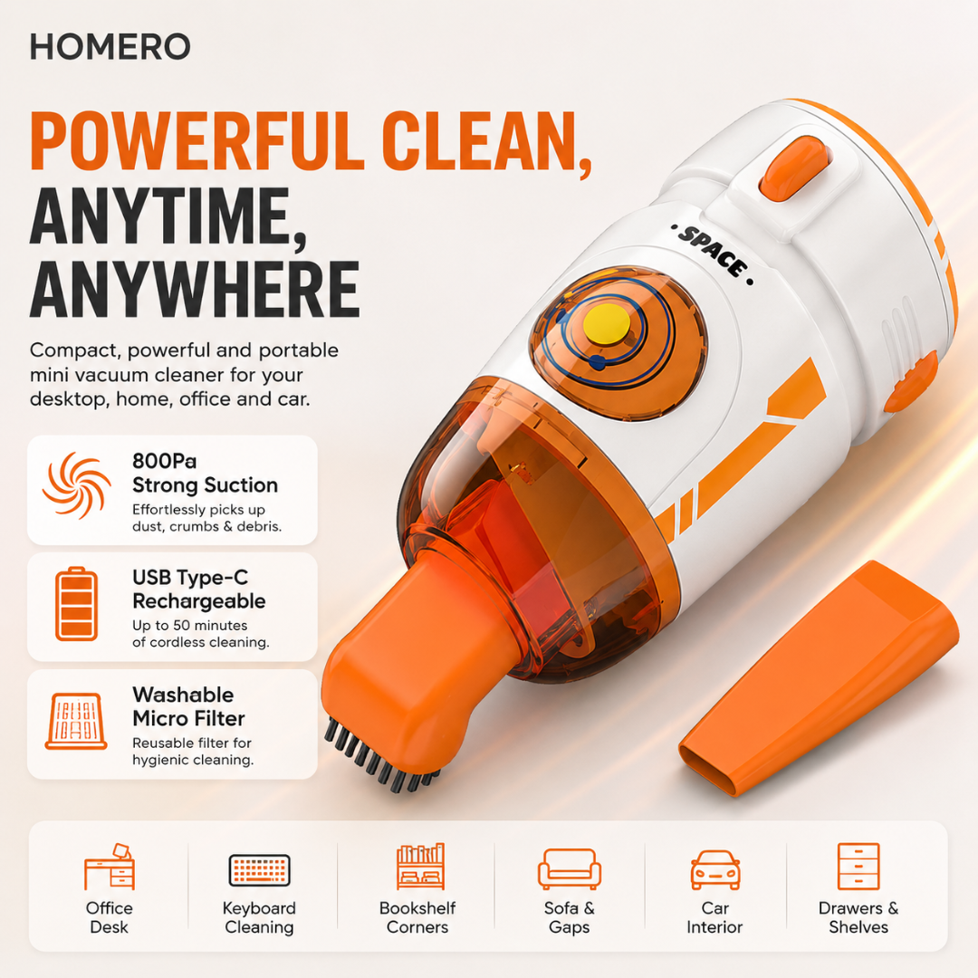 USB Rechargeable Mini  Dust Vacuum Cleaner with Strong Suction