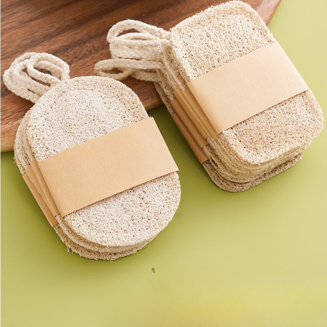 Homero Reusable Long Lasting Natural Cleaning & Bathing Loofah Pads