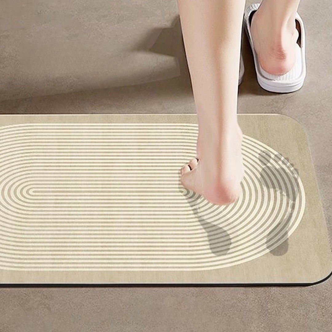 HOMERO Quick Dry Diatom Bath Mat with Anti-Slip Backing – 50x80 cm