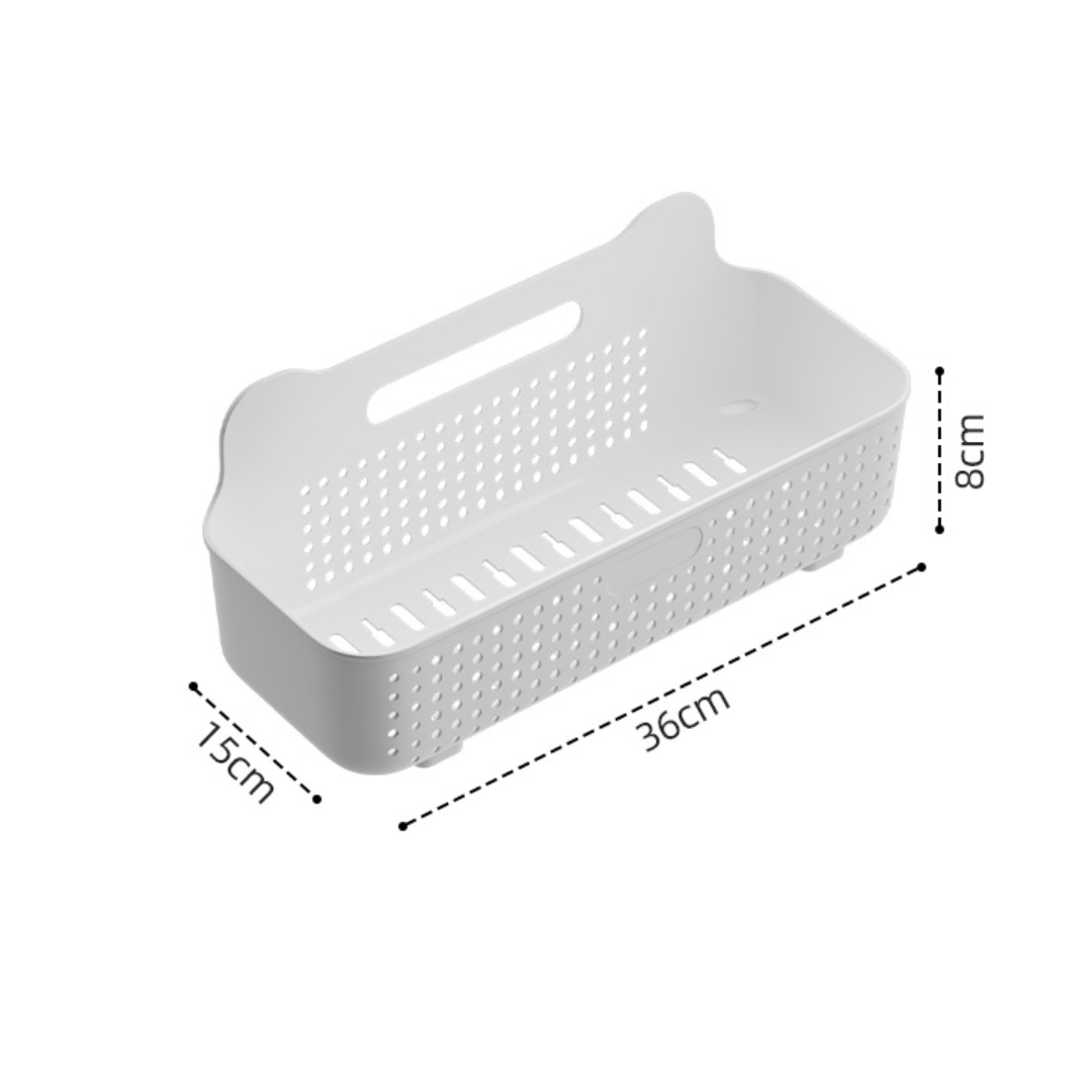 HOMERO Wall-Mounted Multi-Purpose Storage Basket with Hooks