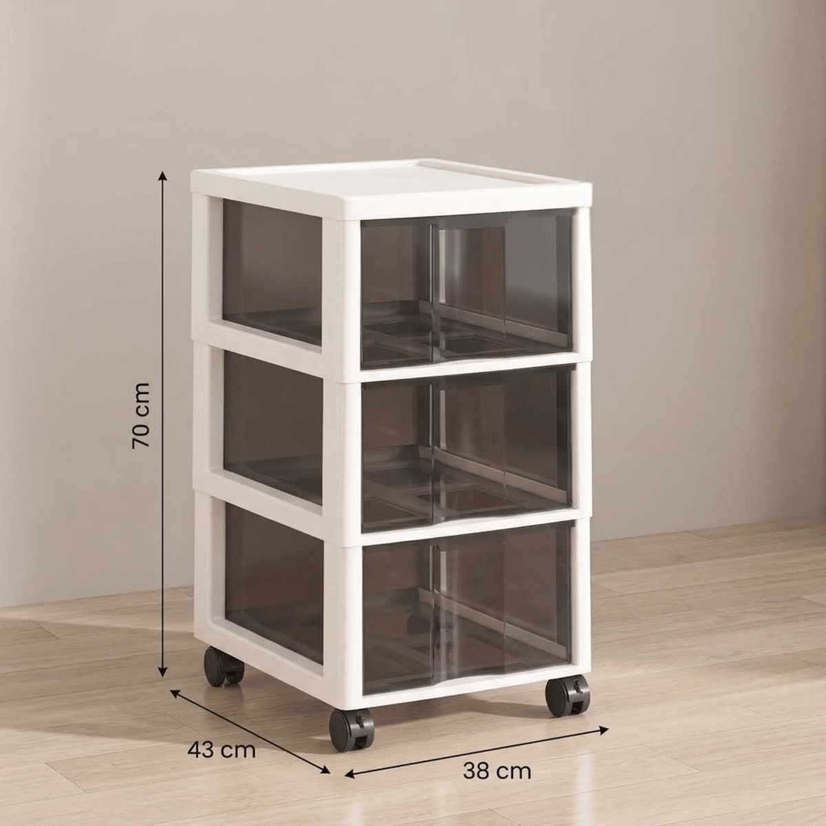 Multi-Layer Stackable Storage Cabinet Organizer with Wheels