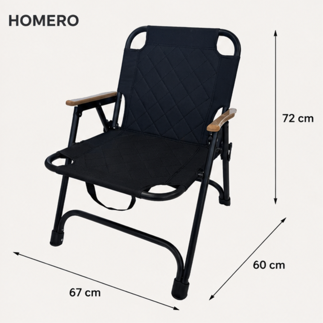 Ergonomic Folding Wide Padded Comfortable Camping Chair