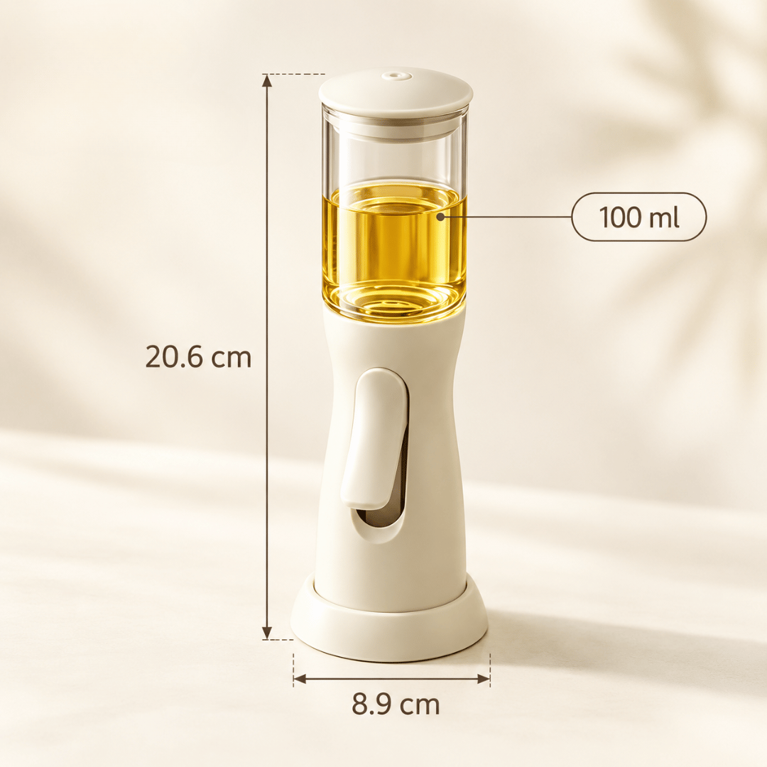 Premium Borosilicate Glass Oil Sprayer with 3D Circular Mist