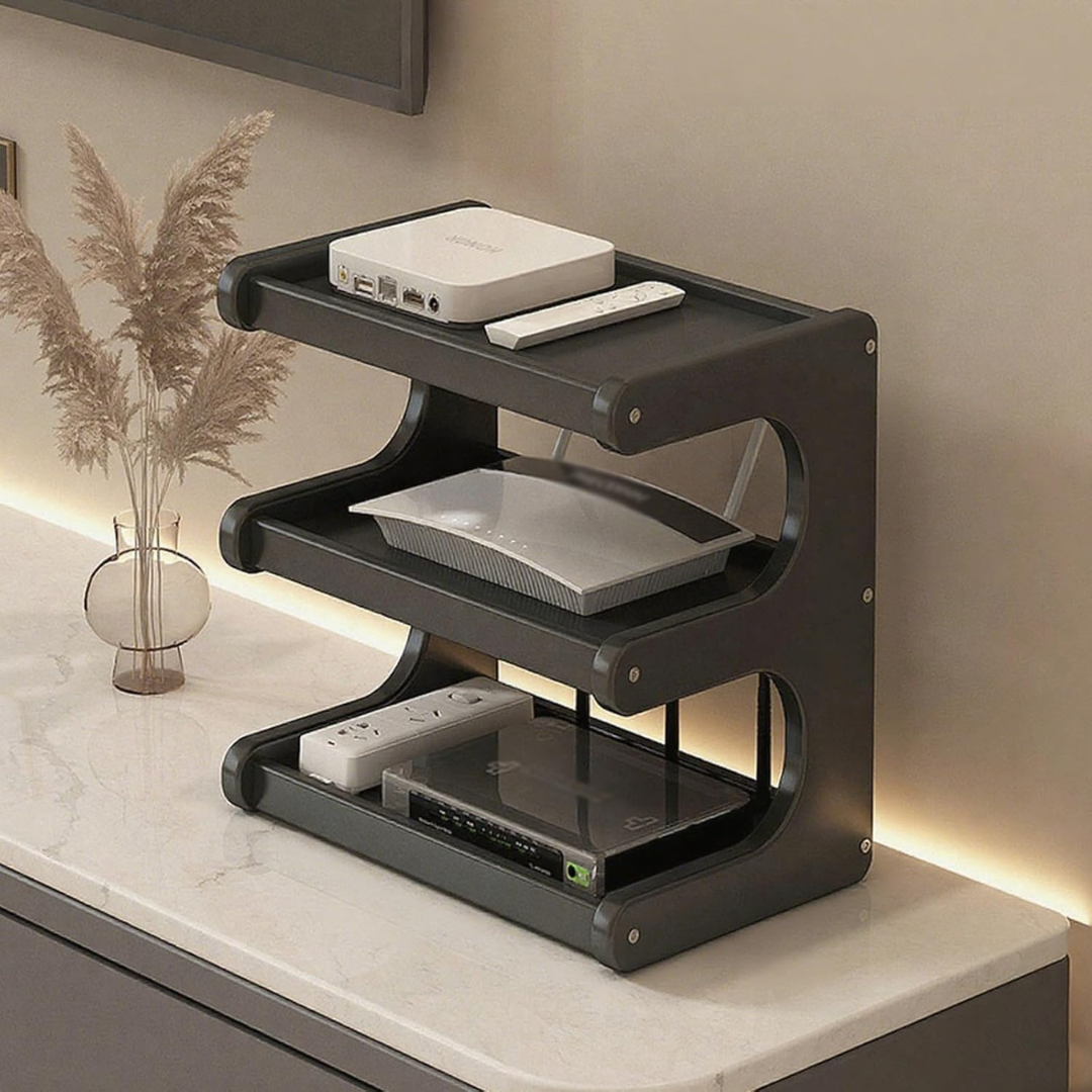 Multipurpose Wooden Router and Storage Rack