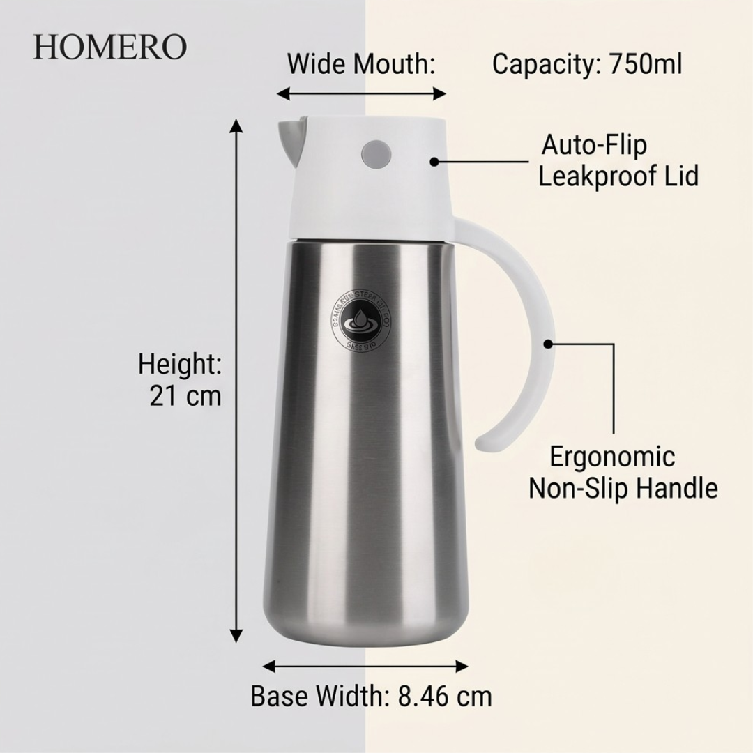 Premium Stainless Steel Leakproof Oil Dispenser Bottle