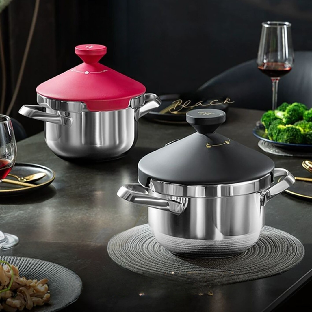 Multi-Purpose Stainless Steel Pressure Cooker with 360° Smart Rotating Lid