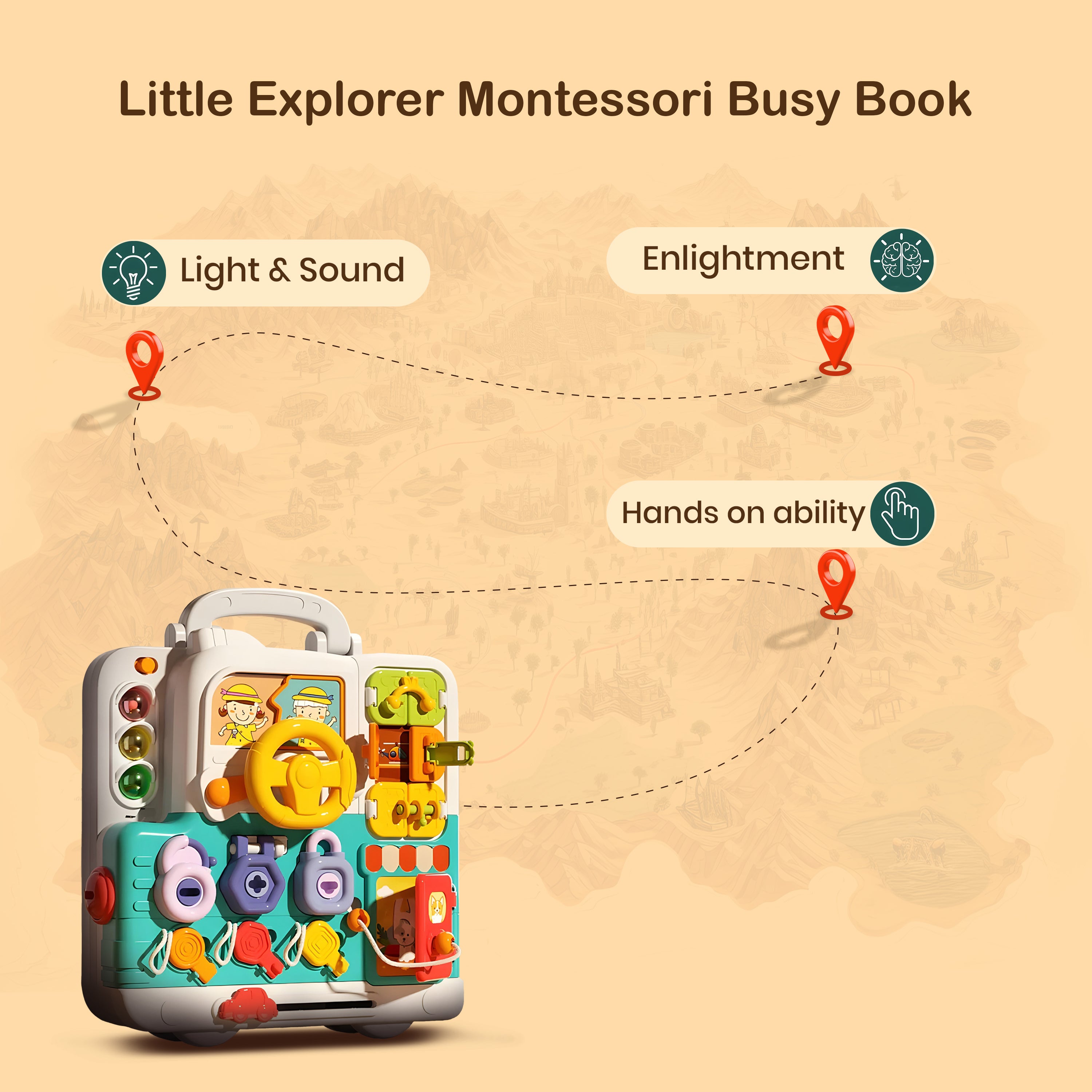 Homero Interactive Learning Little Explorer Montessori Busy Book