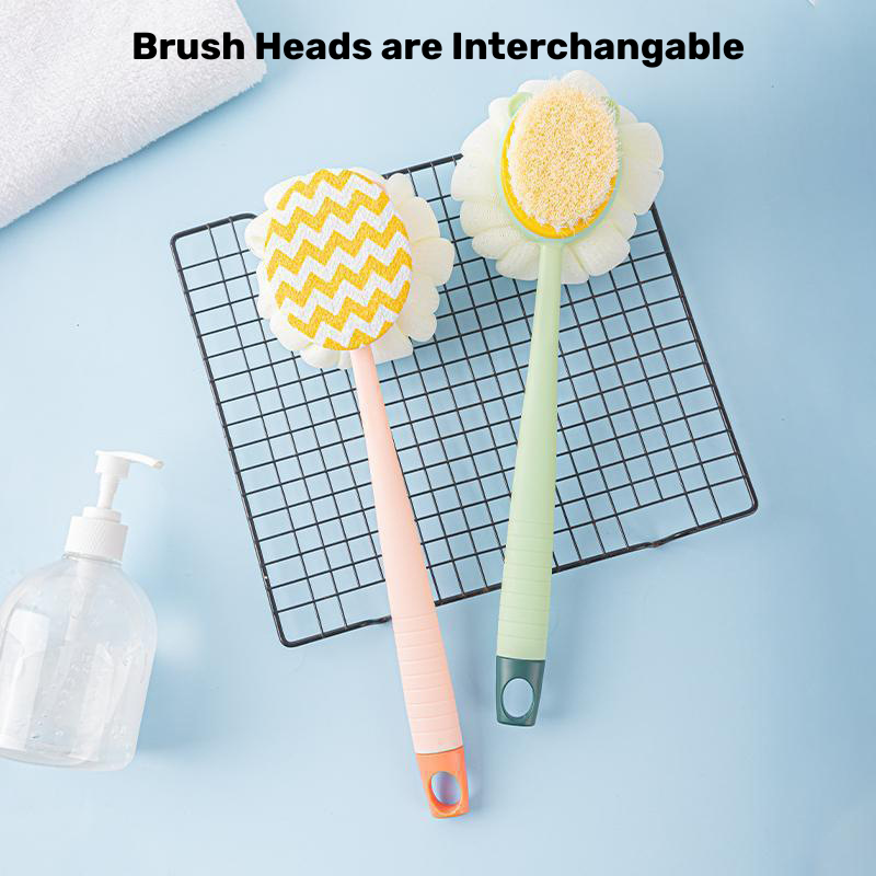 Double-Sided Wet and Dry Long Handle Shower Brush