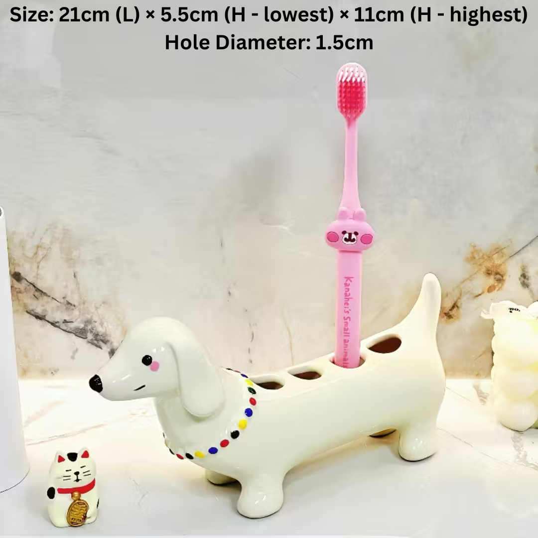 HOMERO Elegant Ceramic Cartoon Toothbrush Holder