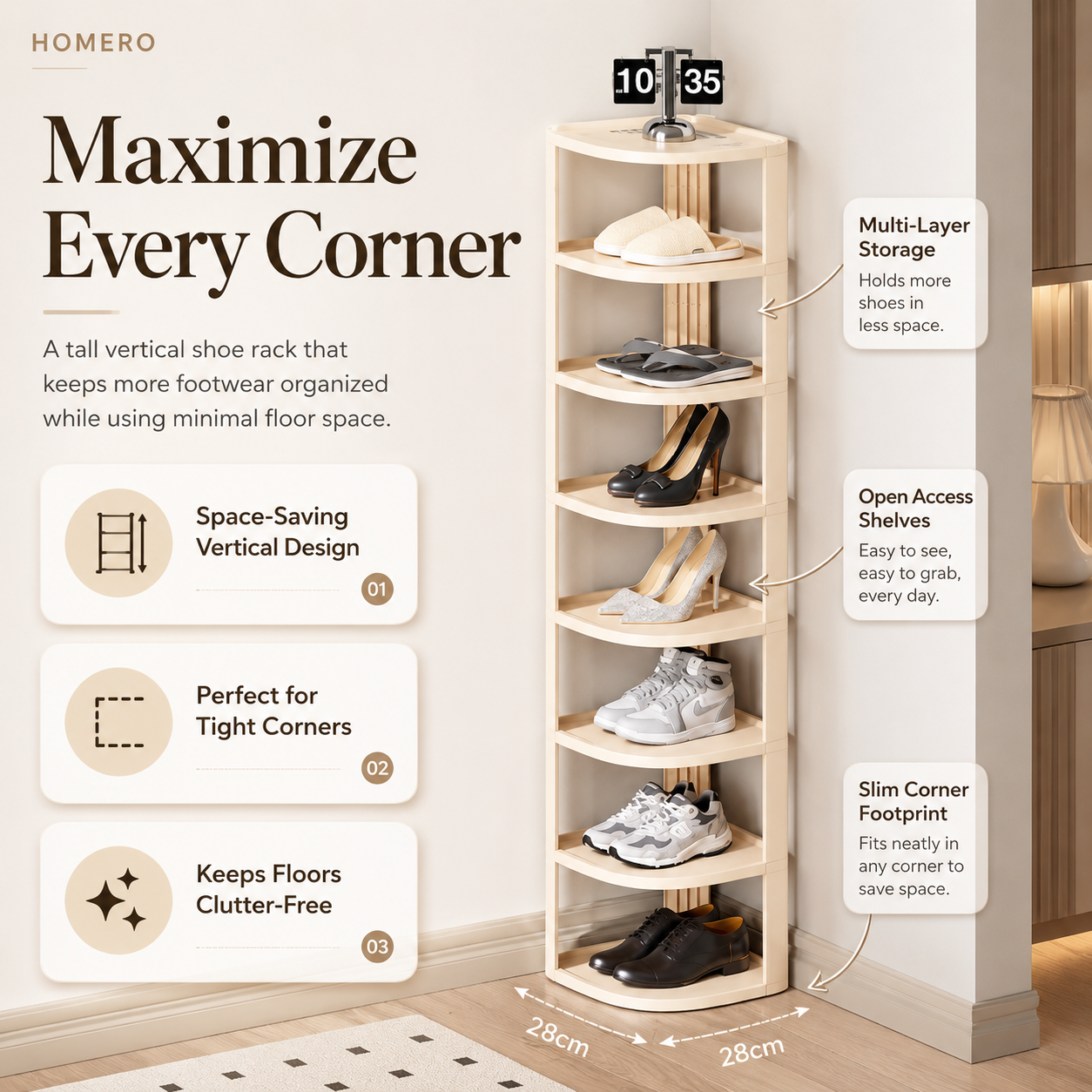 Multi-Purpose Space Saving Shoe Rack Storage Solution