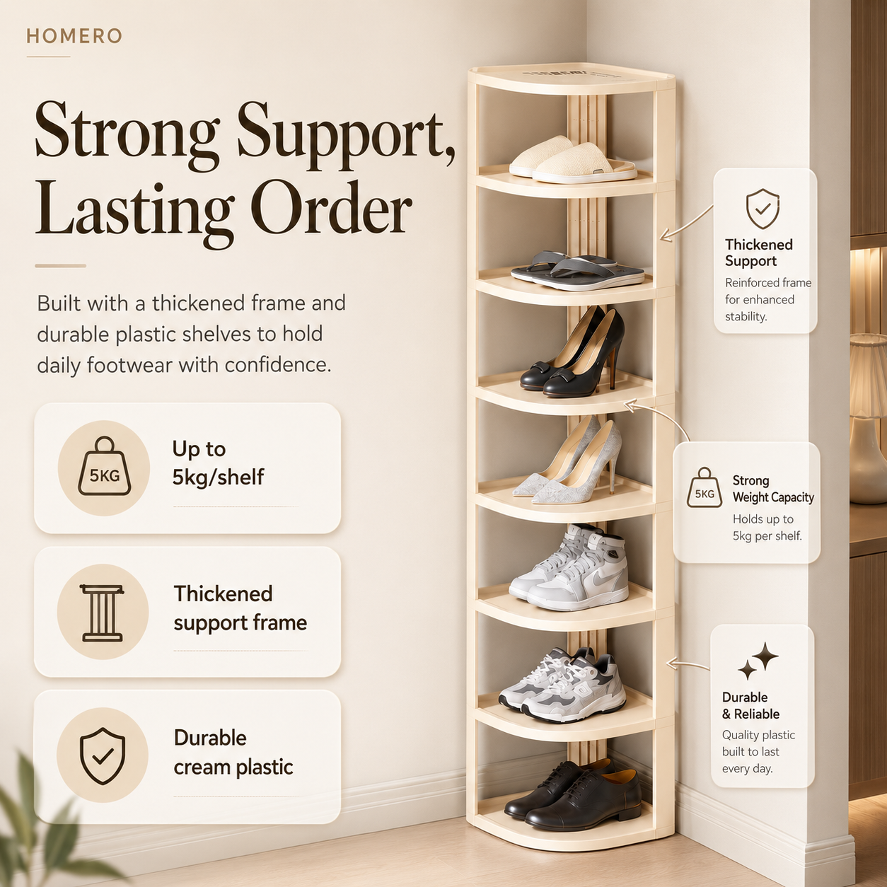 Multi-Purpose Space Saving Shoe Rack Storage Solution