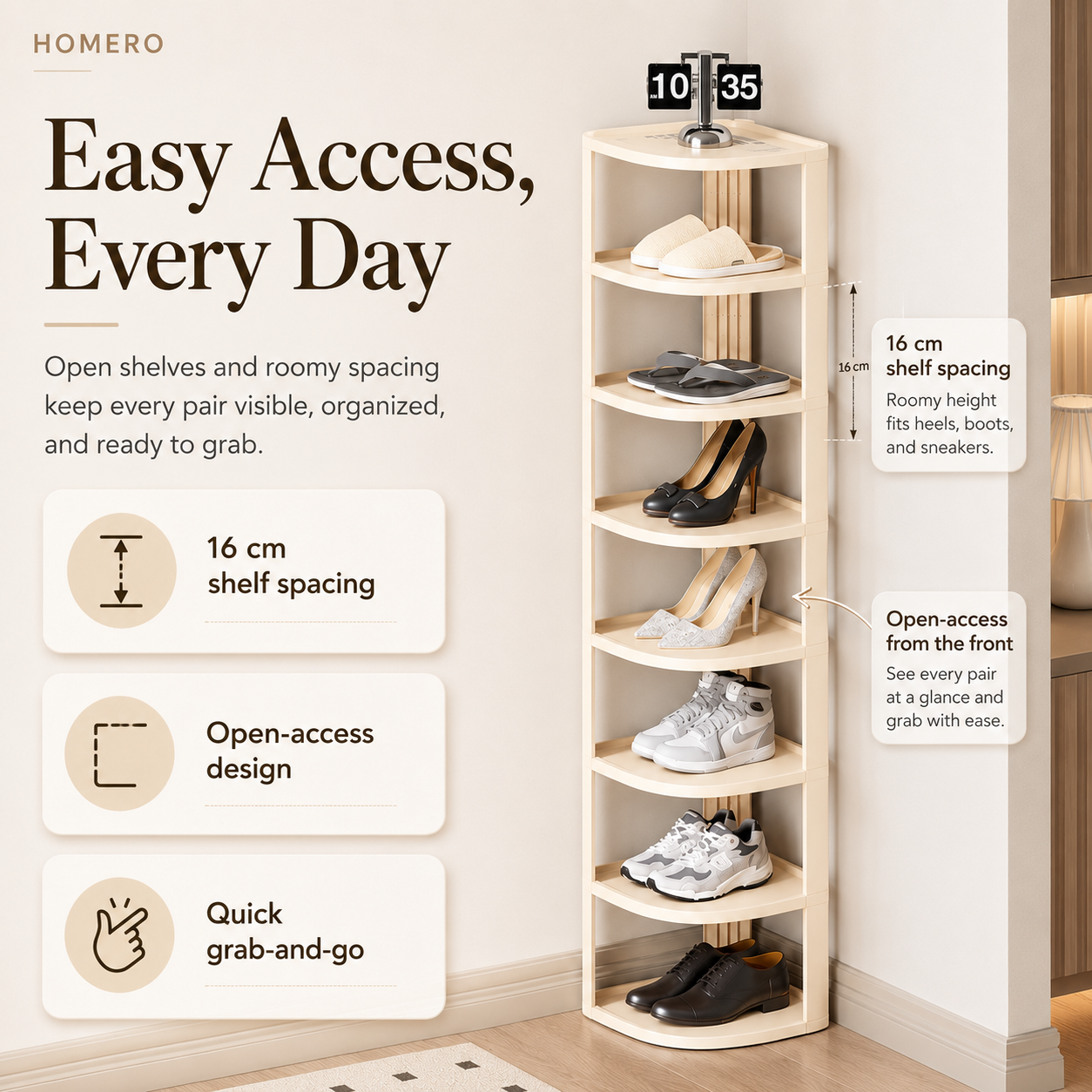Multi-Purpose Space Saving Shoe Rack Storage Solution