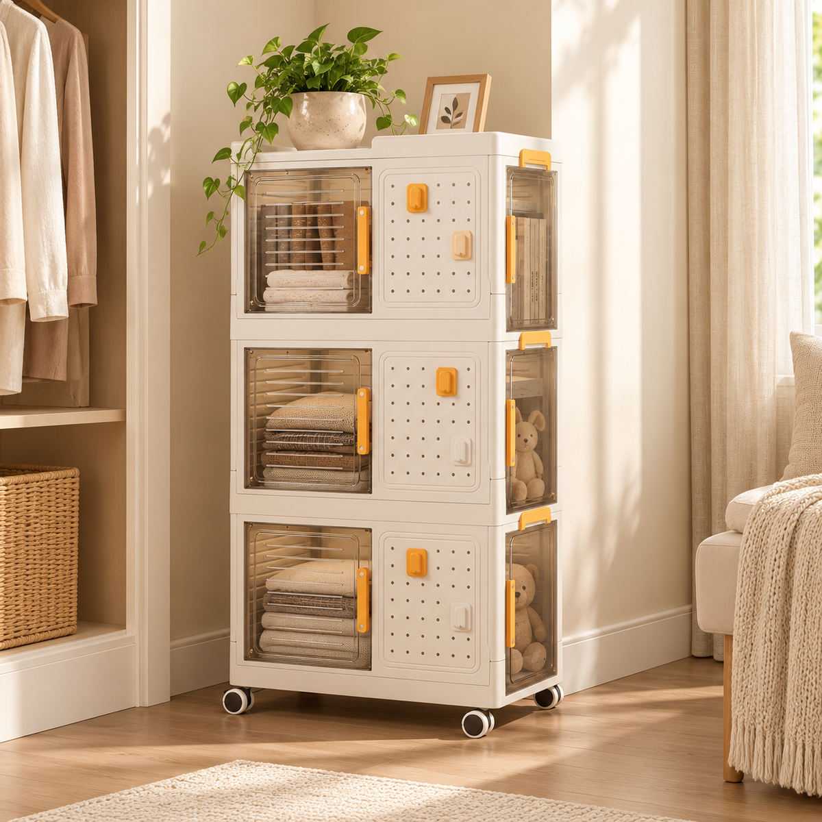 Multi-Tier Rolling Storage Bookcase With Wheels