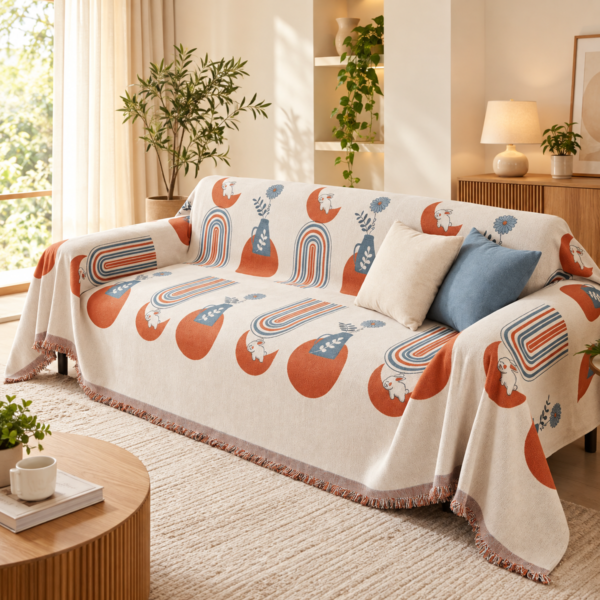 Premium Decorative Living Room Throw Blanket Chenille Sofa Cover