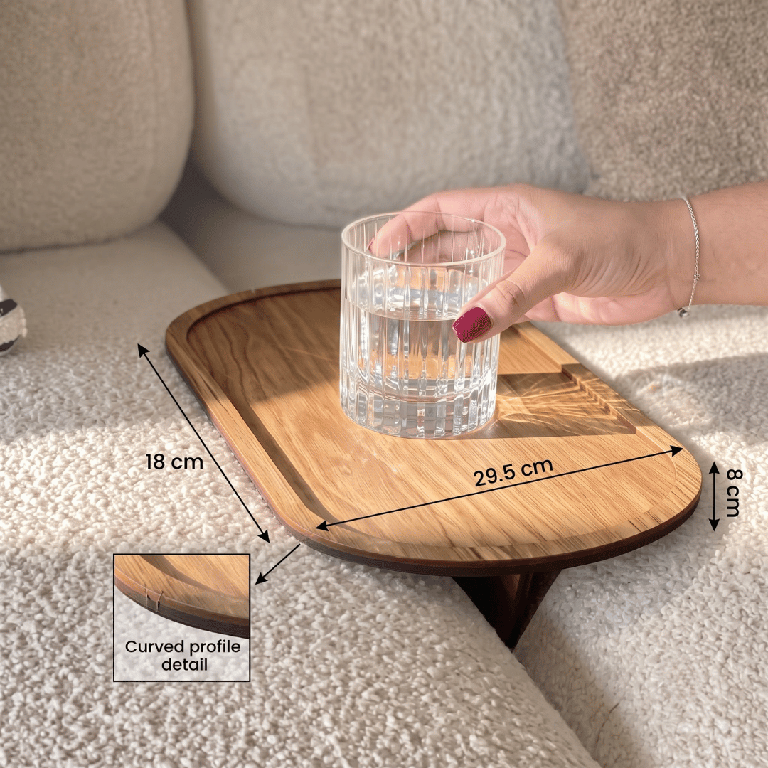 Multiuse Wooden Sofa Tray Organizer