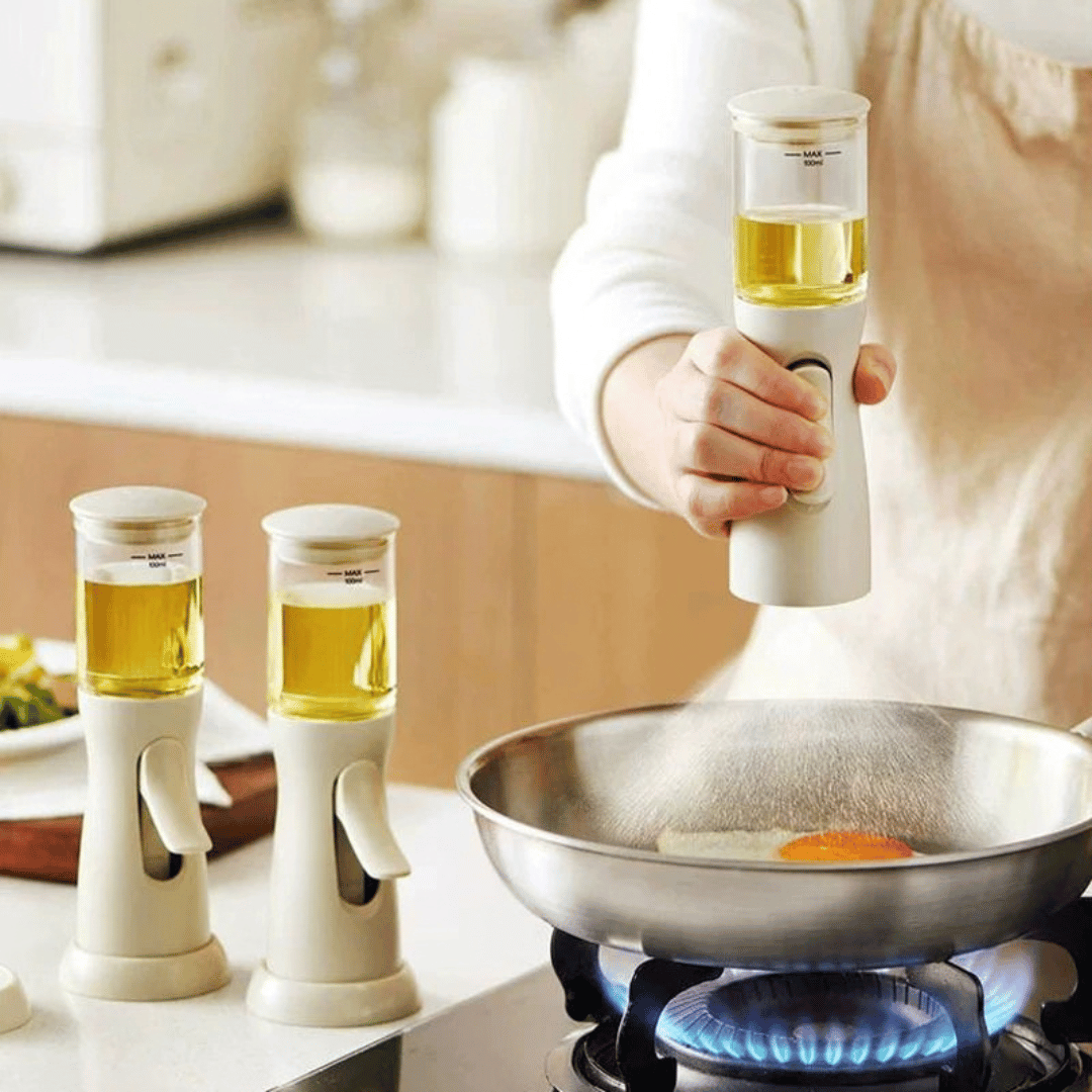 Premium Borosilicate Glass Oil Sprayer with 3D Circular Mist