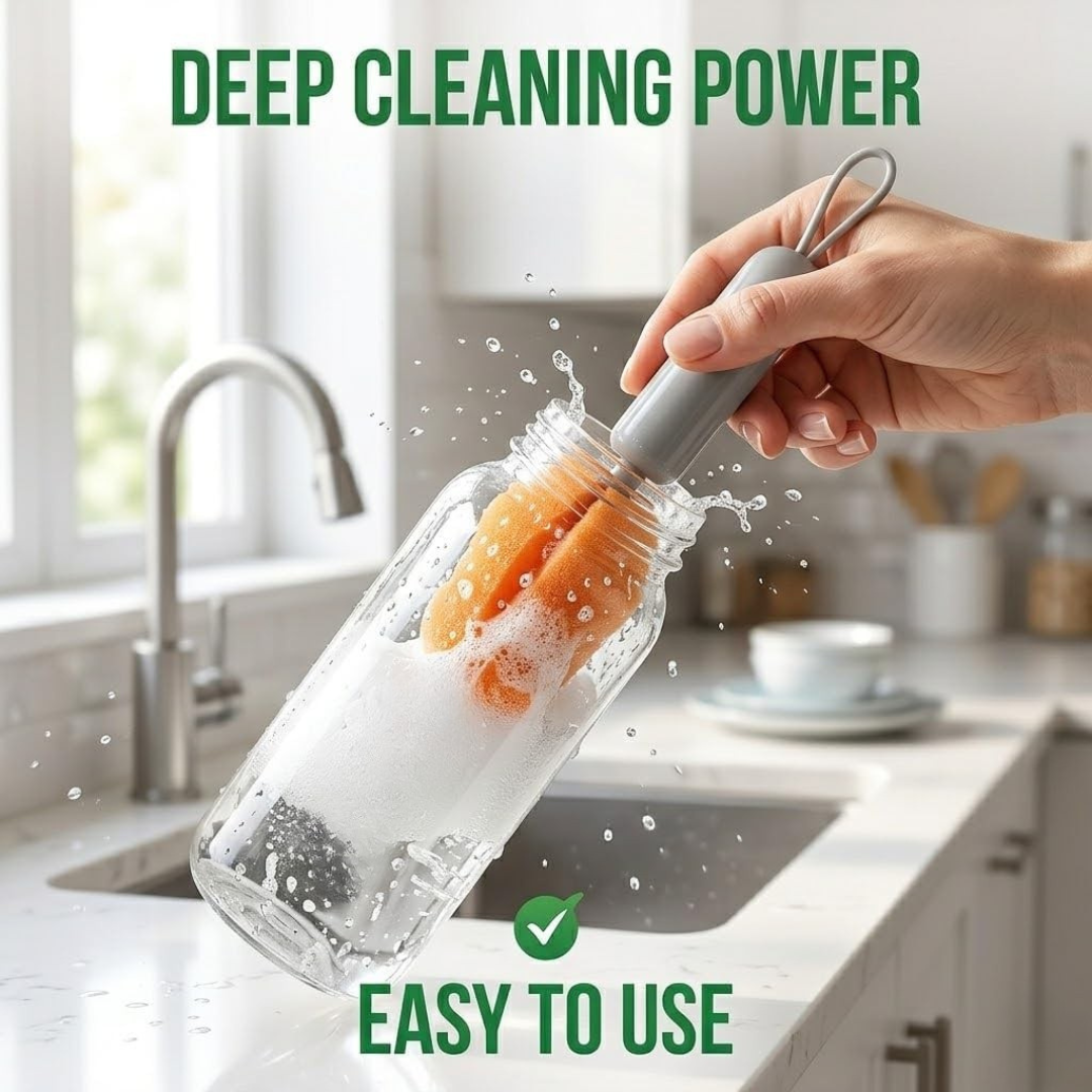 3 in 1 Telescopic Cup Cleaning Brush Set with Storage Case