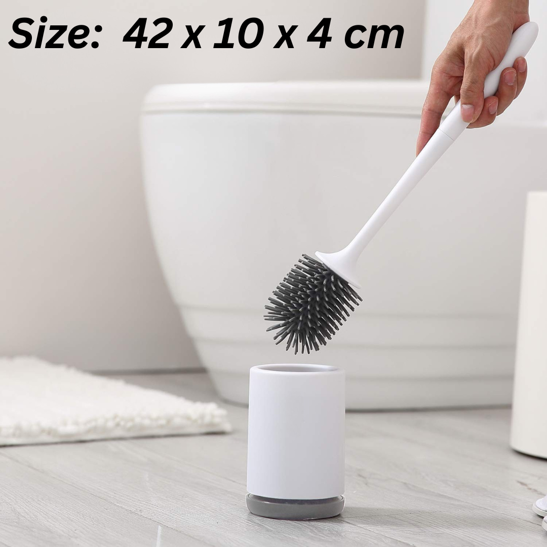 Wall Mounted Silicone Toilet Long Handle Cleaning Brush Set