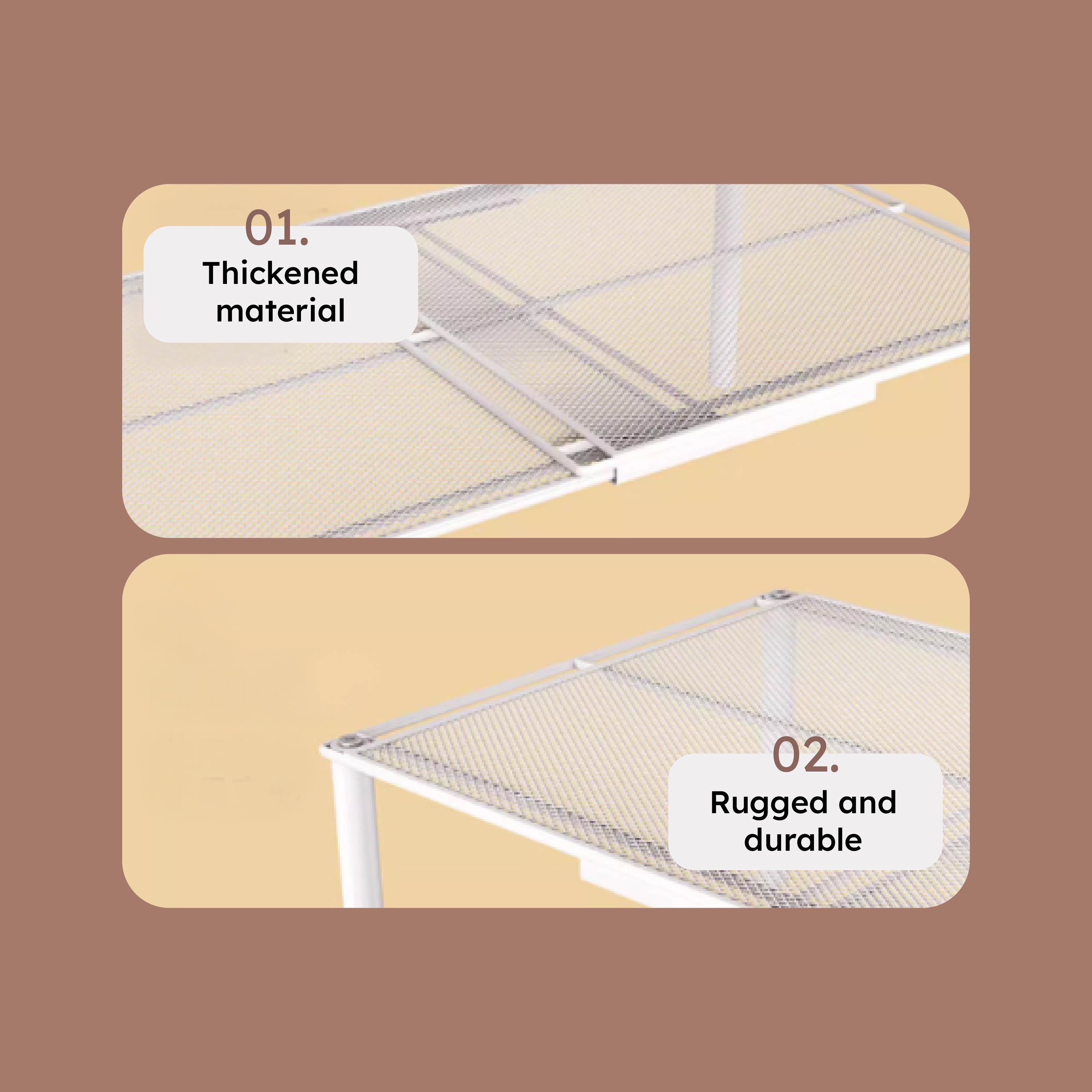 HOMERO Expandable Layered Closet Organizer Shelf White Carbon Steel 30 CM