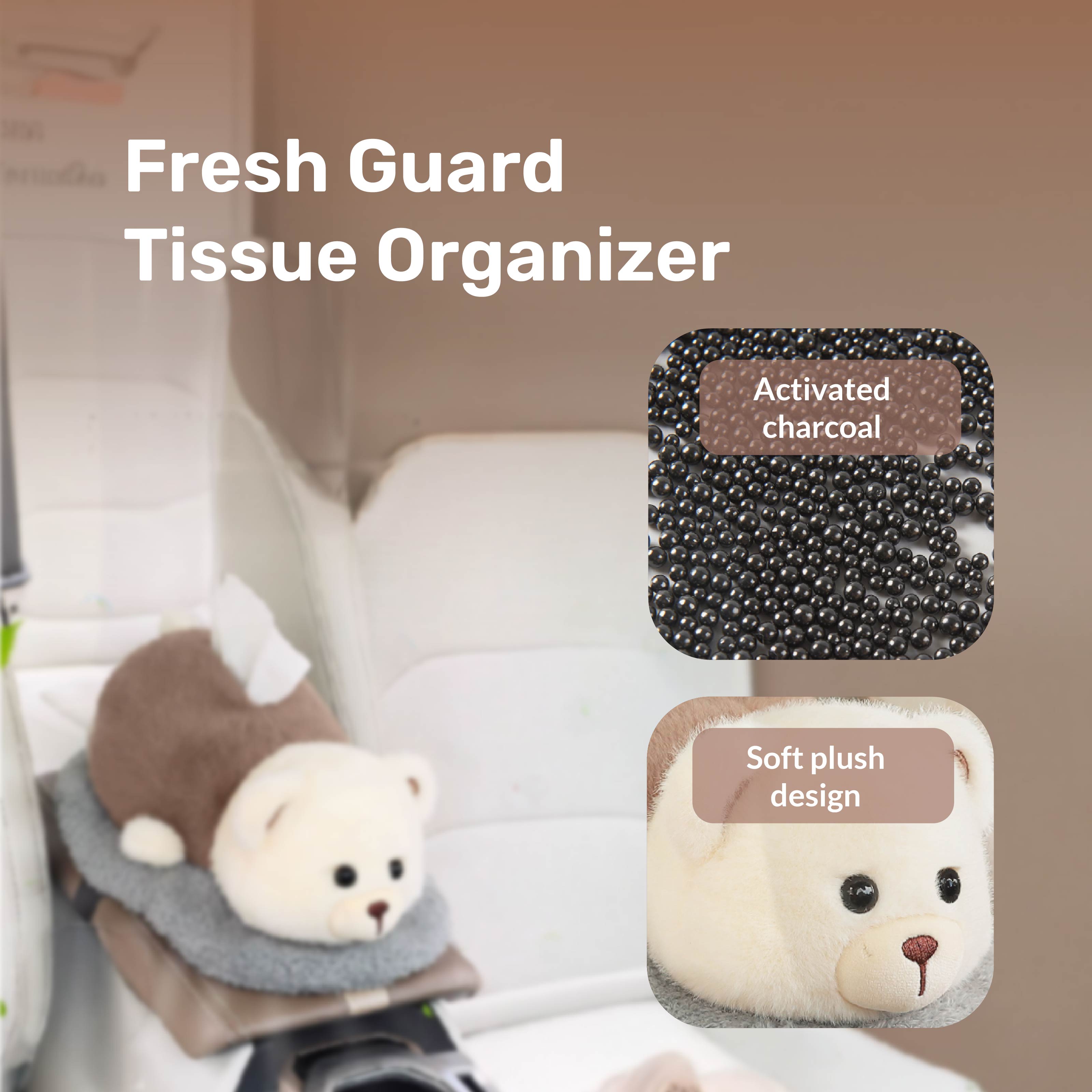 Homero Fresh Guard Odor-Free Soft Plush Tissue Organizer