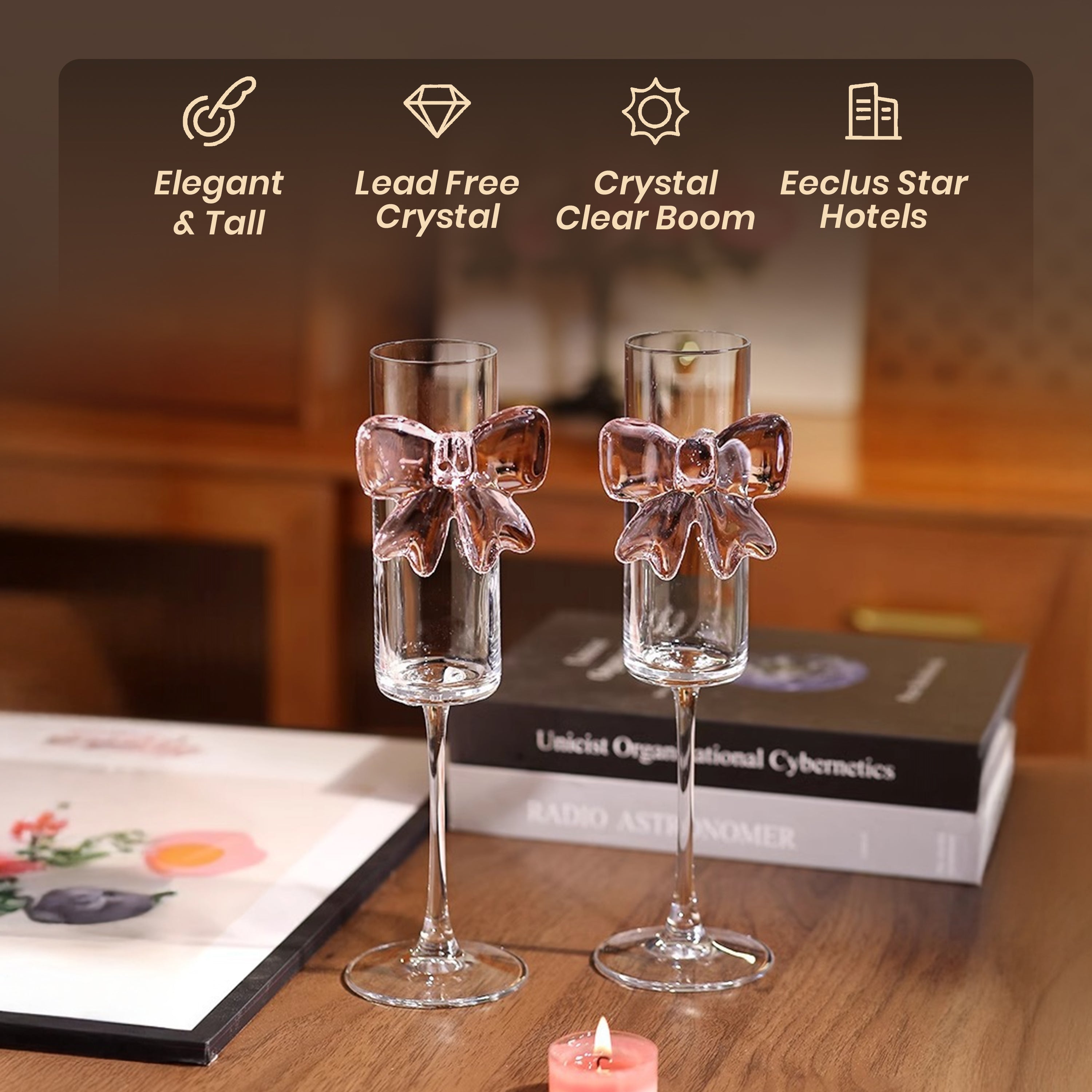 HOMERO Elegant Glass Wine Set Classic Design - 160ml Capacity