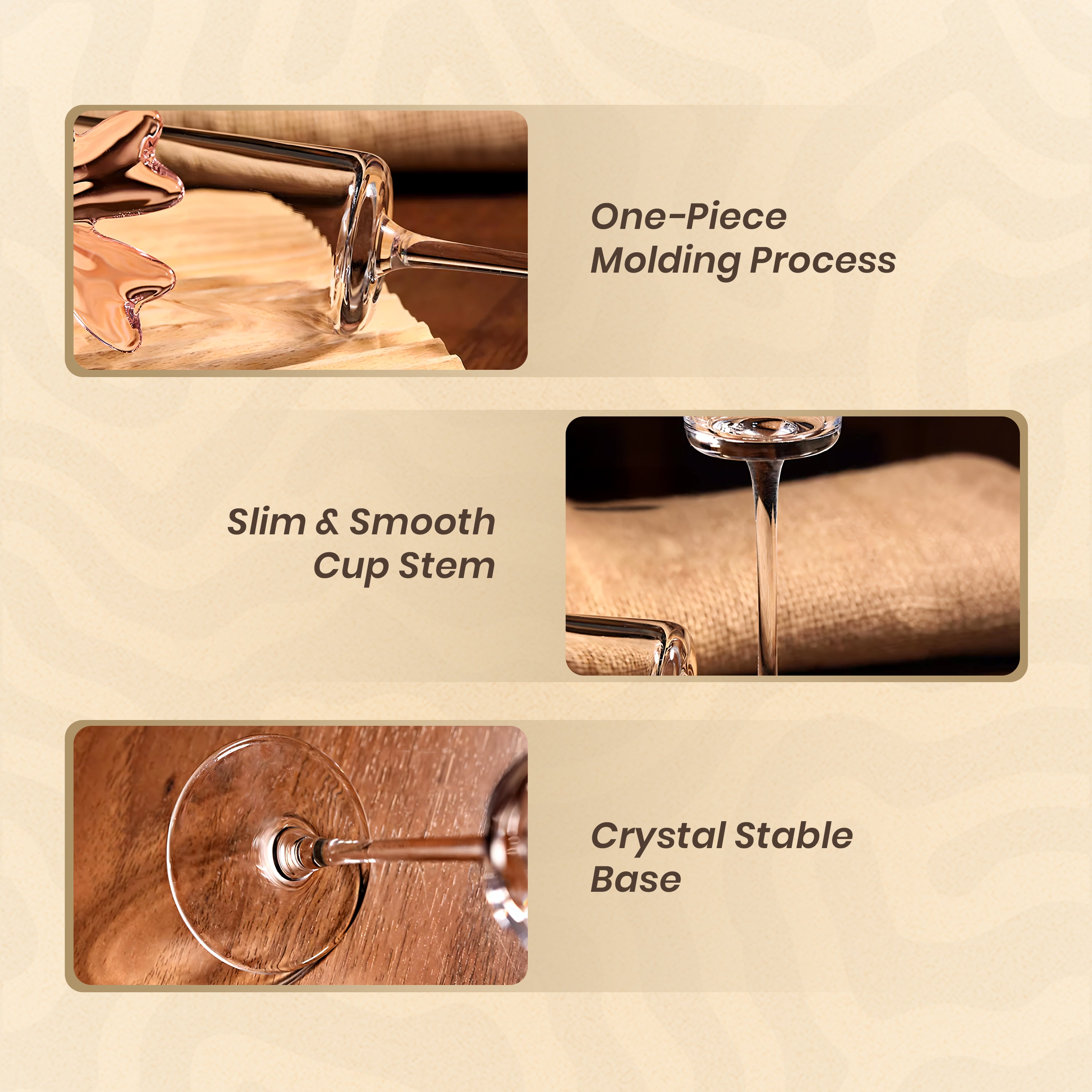 HOMERO Elegant Glass Wine Set Classic Design - 160ml Capacity