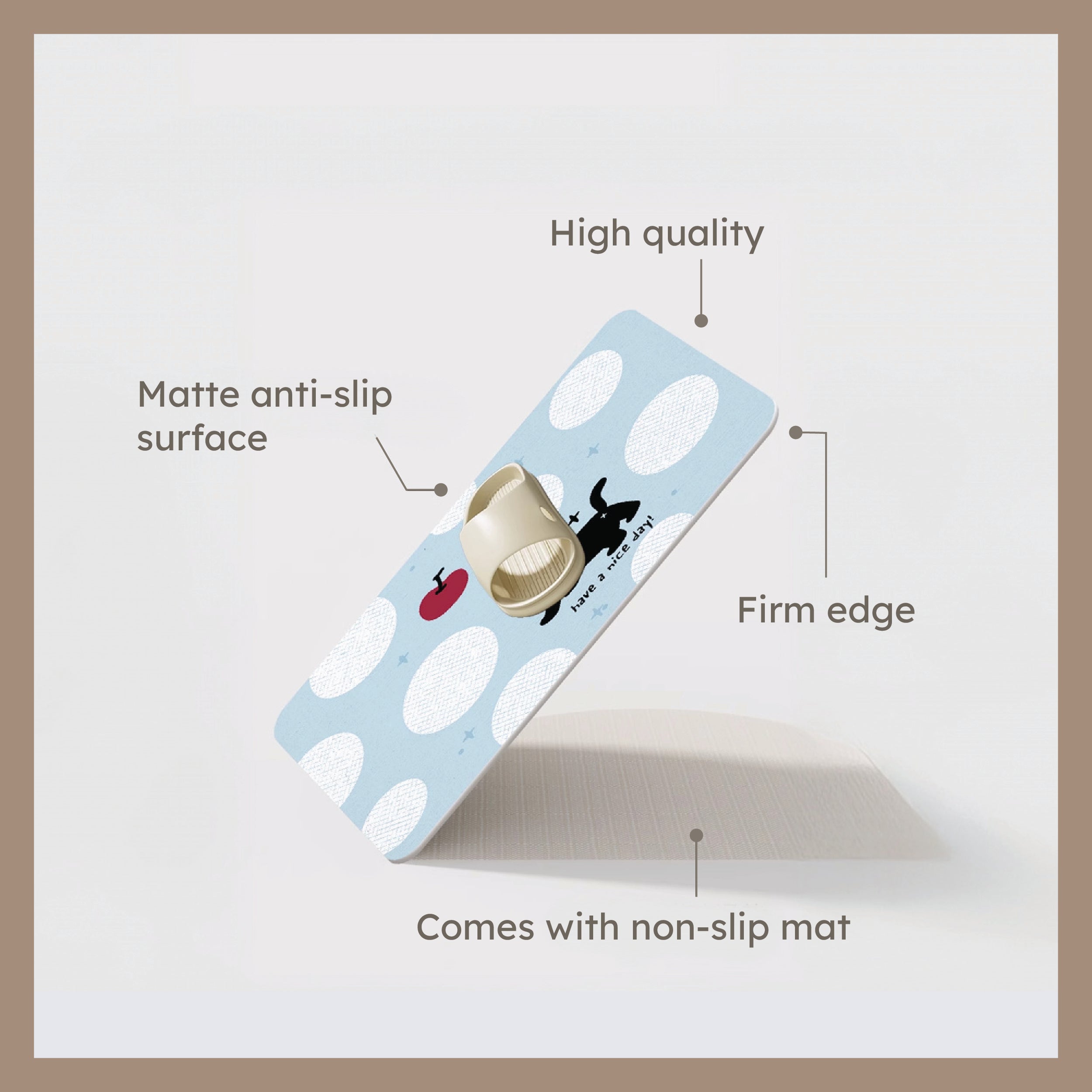 HOMERO Cute Puppy Linen Absorbent Anti-Slip Floor Mat - 50x80cm