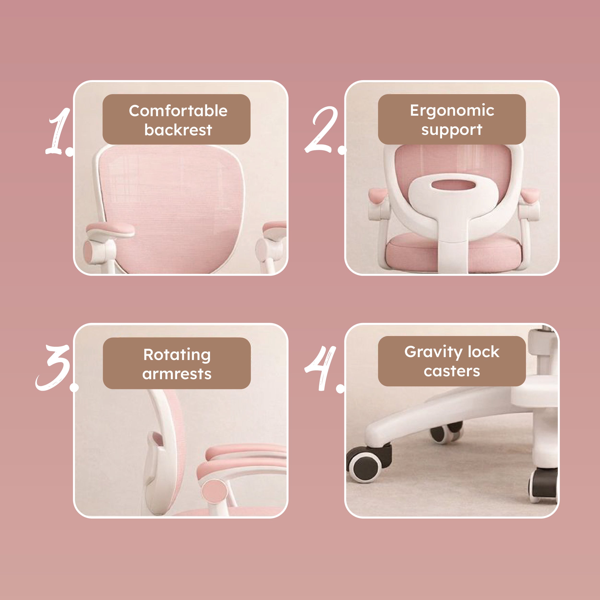 Homero Mesh Comfort Adjustable Height Ergonomic Study Chair