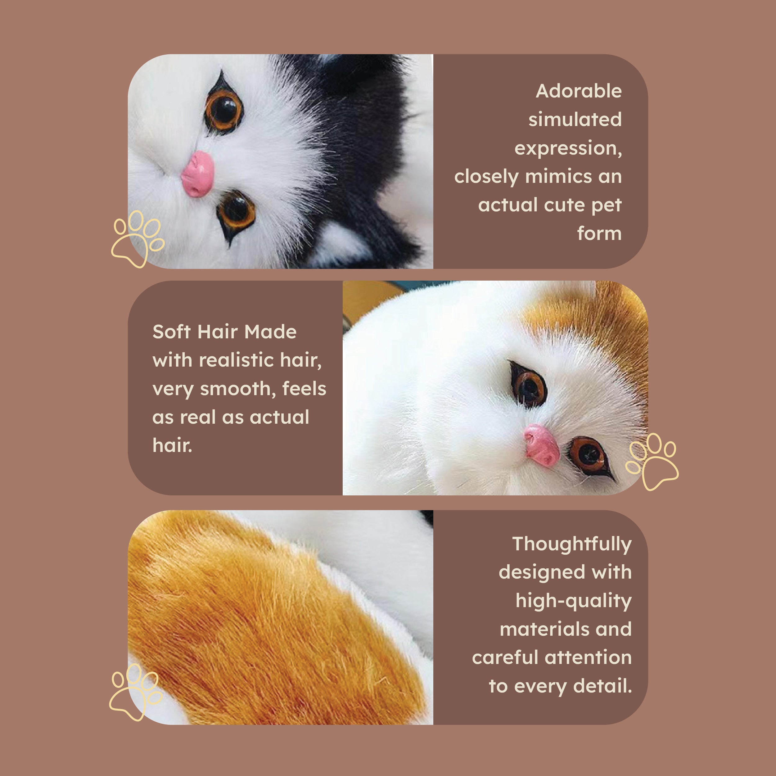 Homero Realistic Design Simulation Plush Hanging Cat