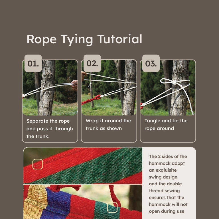 HOMERO Wooden Canvas Hammock Swing Bed Outdoor & Indoor - 200x100cm