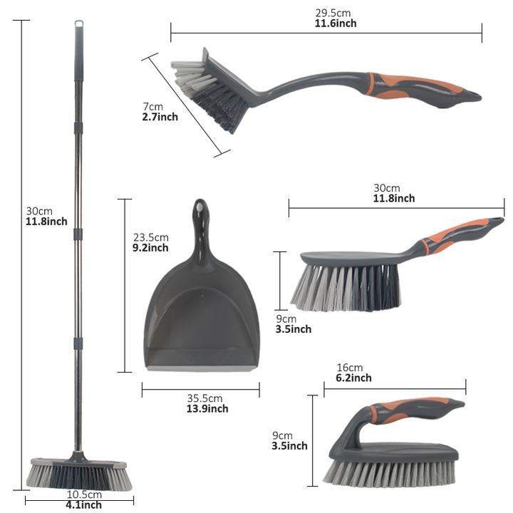 Homero Premium 5 in 1 Multipurpose Cleaning Brush Set