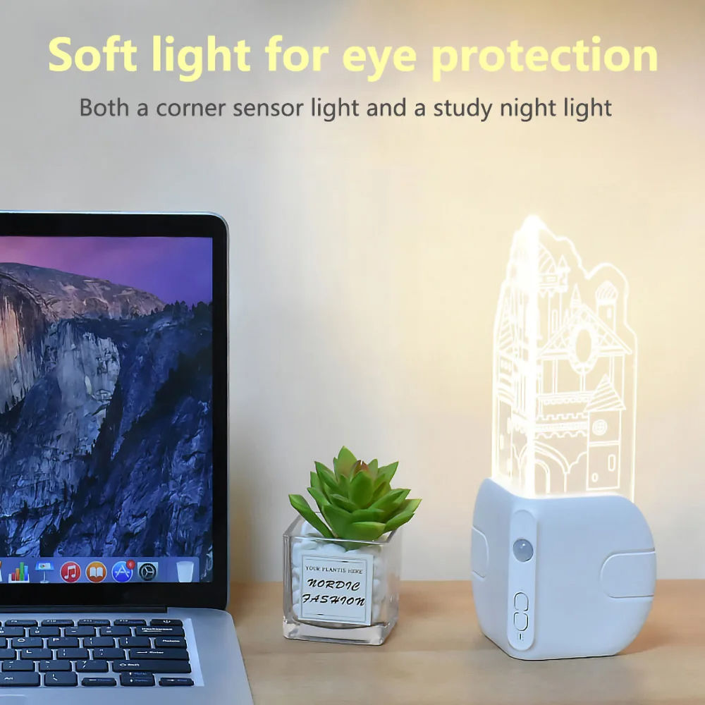 Smart Motion Sensor Magnetic LED Castle Night Light