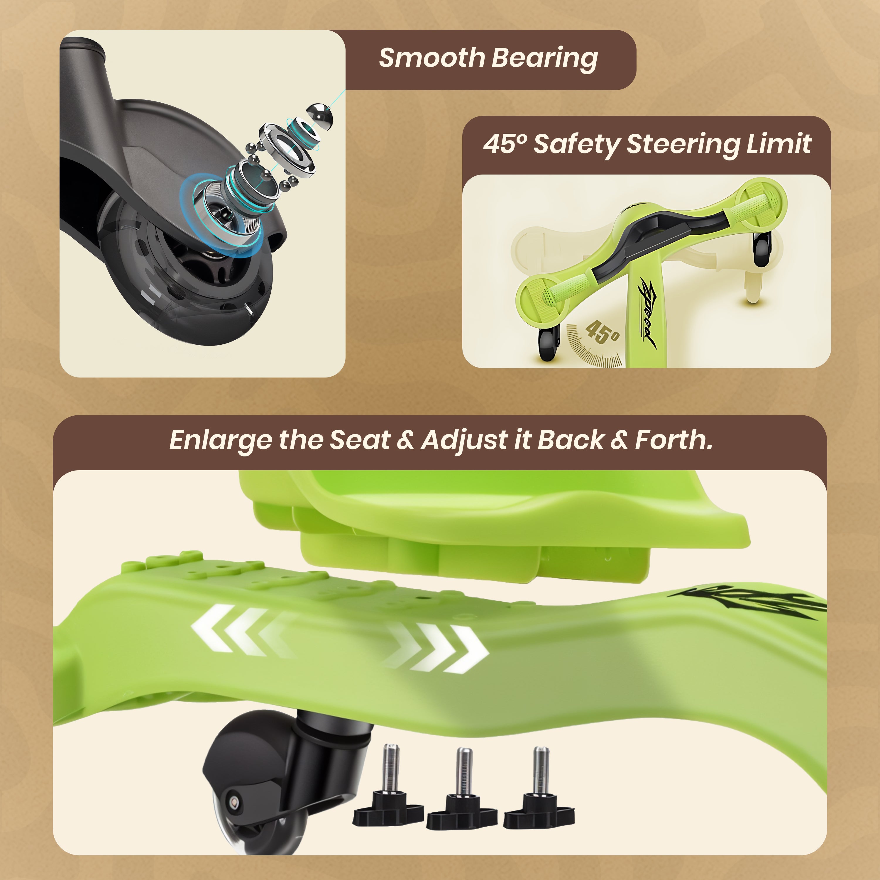 Homero 360 Degree Spin Drift Foldable Car with Ergonomic Seat