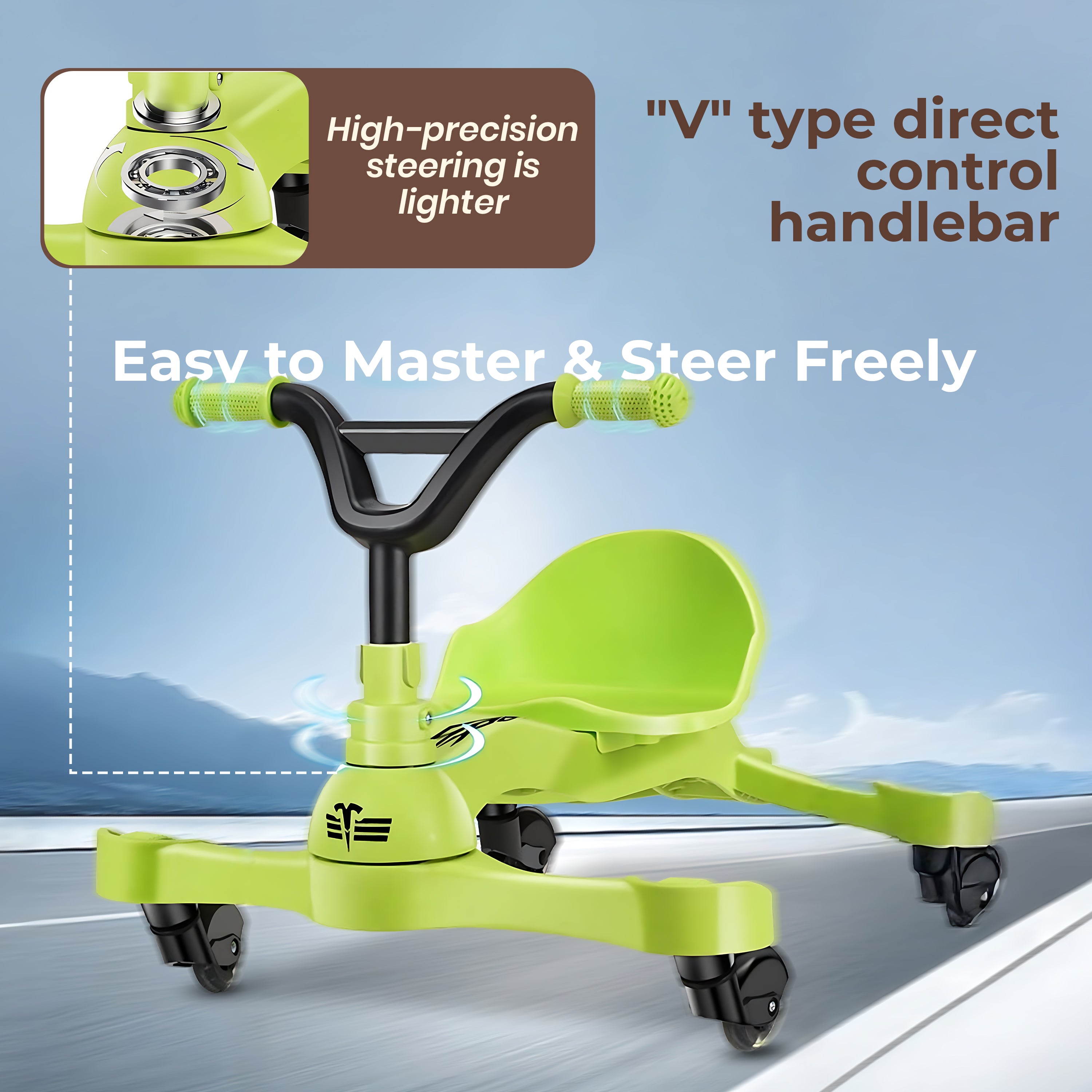 Homero 360 Degree Spin Drift Foldable Car with Ergonomic Seat