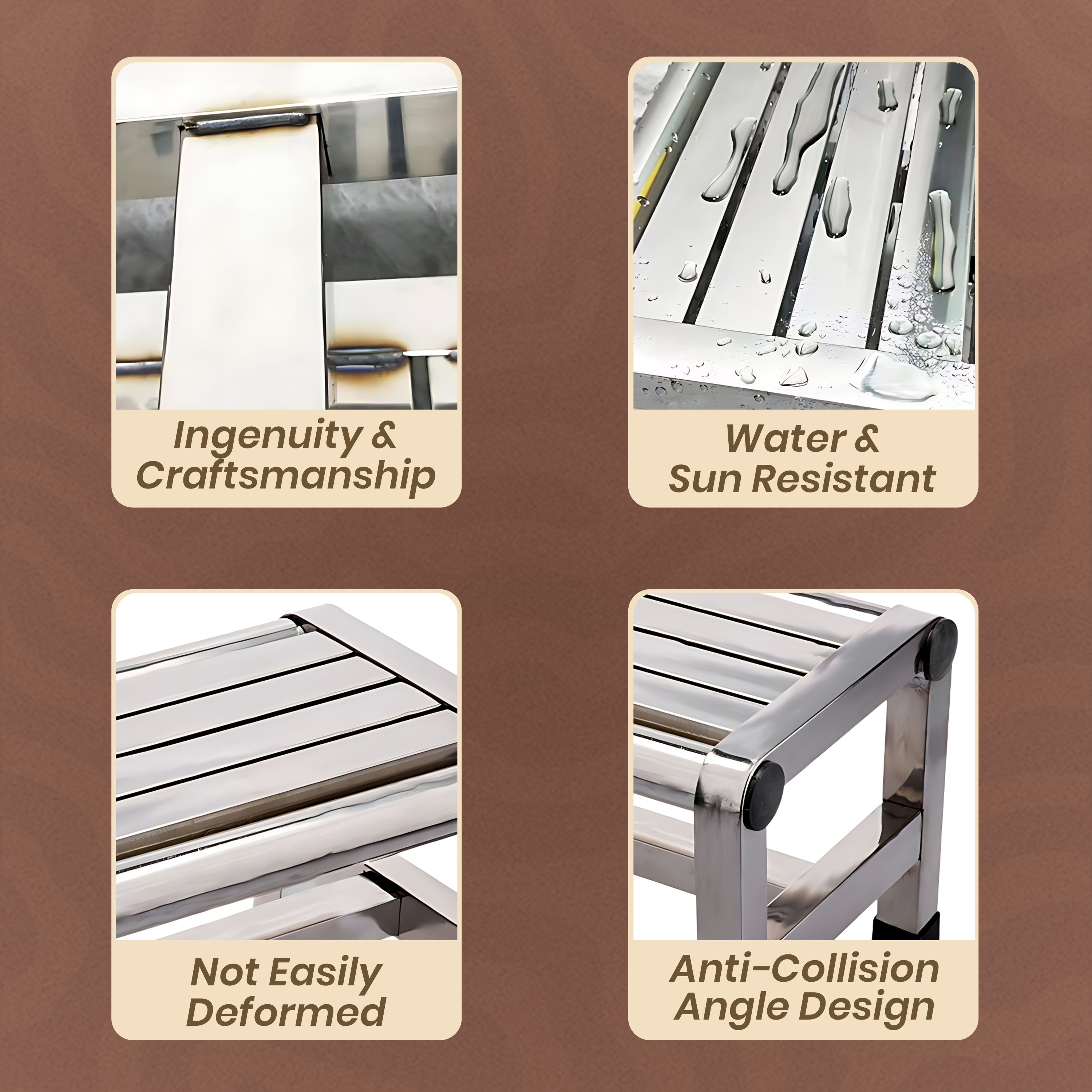 Homero Multipurpose Heavy-Duty Non Slip Stainless Steel Stool