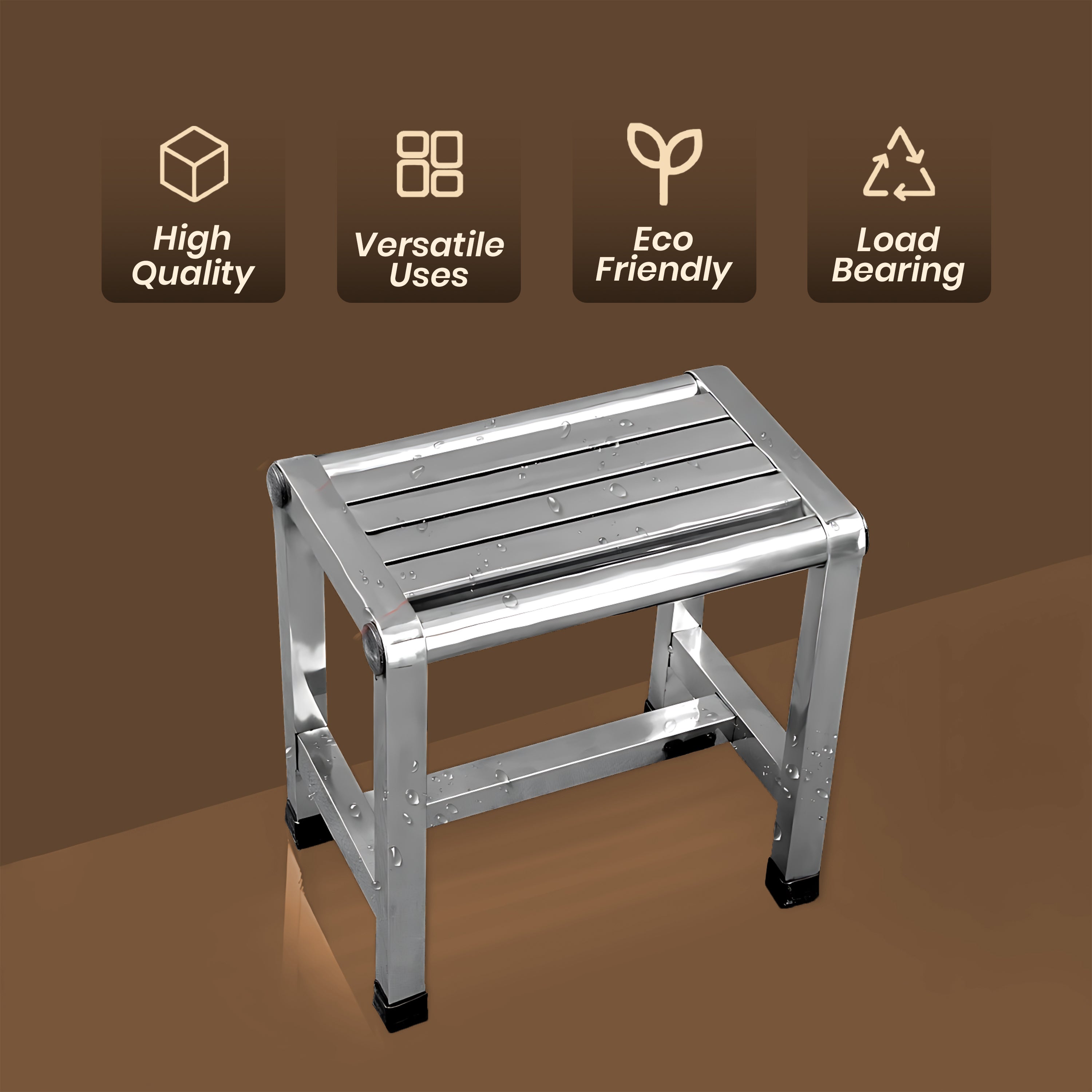 Homero Multipurpose Heavy-Duty Non Slip Stainless Steel Stool