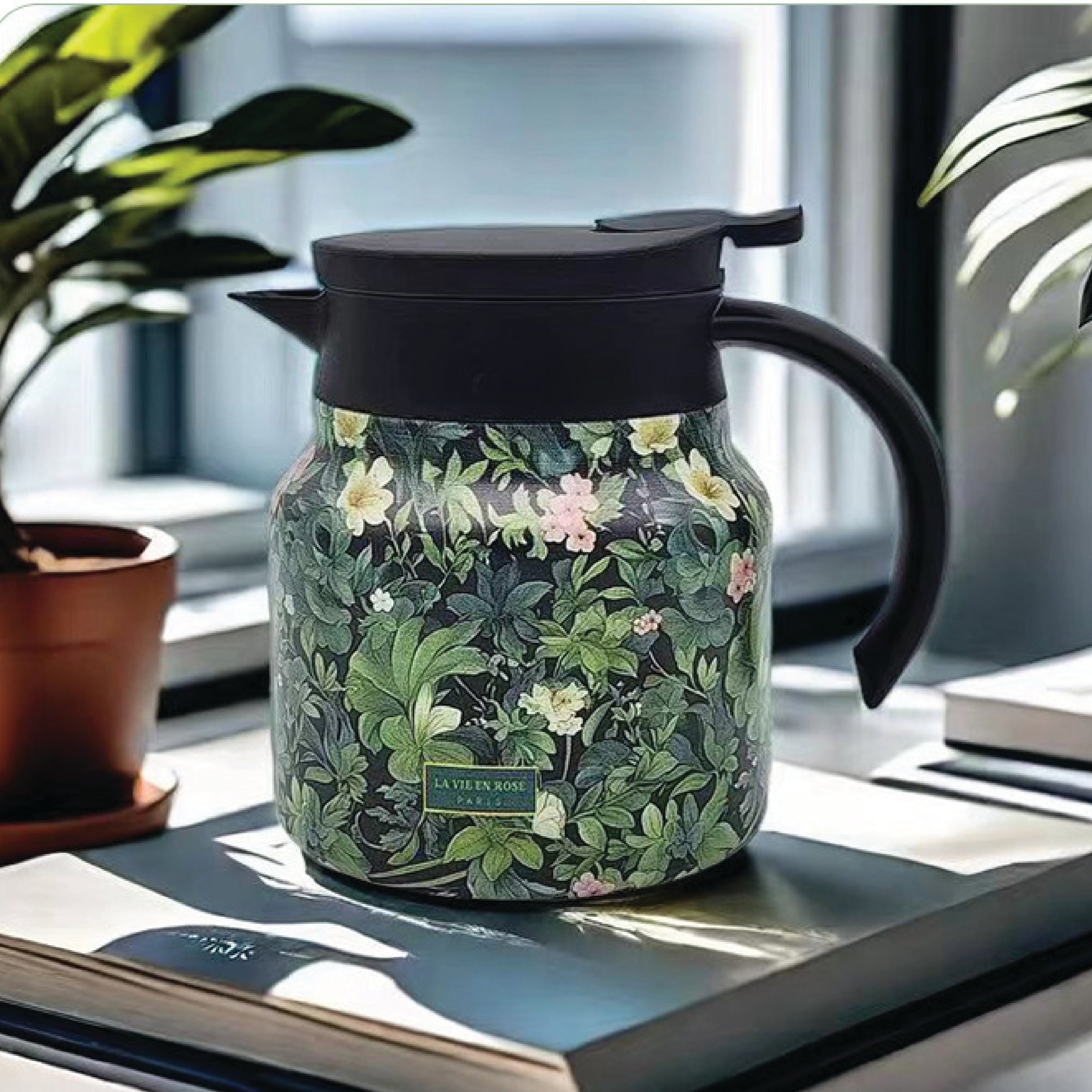 Homero Vintage Floral Stainless Steel Elegant Insulated Teapot - 800ml