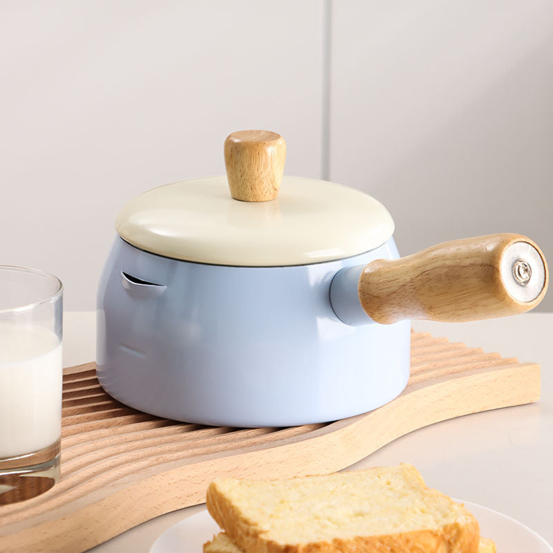 Japanese Style Non-Stick Milk-Pot with Wooden Handle