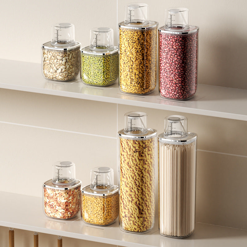 Airtight Food Container with In-Built Measuring Cup
