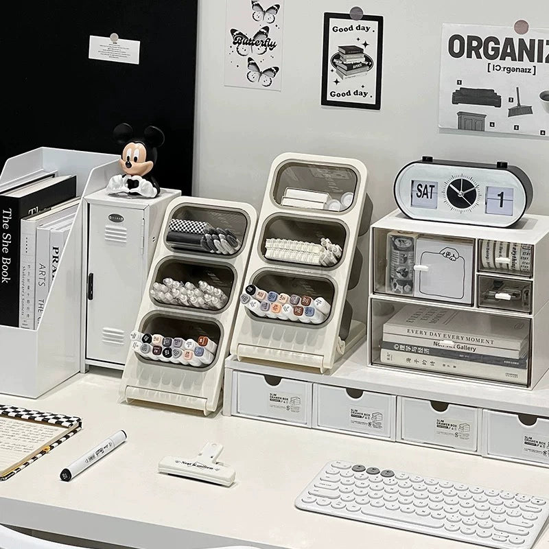 Homero Multi-Layer Oblique Storage Box with 3 and 6 Grids – 27.5cm Height