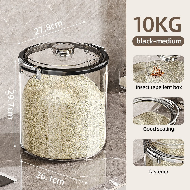 Homero Multi-Purpose Acrylic Airtight Grain Containers with Wide Flip-Top Opening
