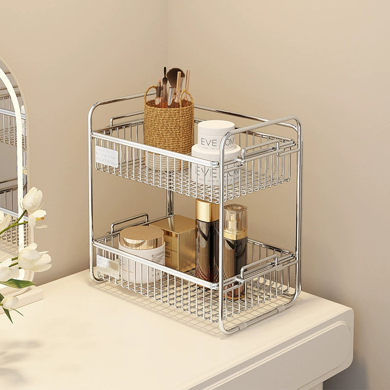 Double Layer Stainless Steel Countertop Storage Rack