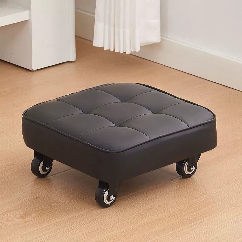 Multi Purpose Low Rolling Stool Cushioned Seat with Swivel Wheels
