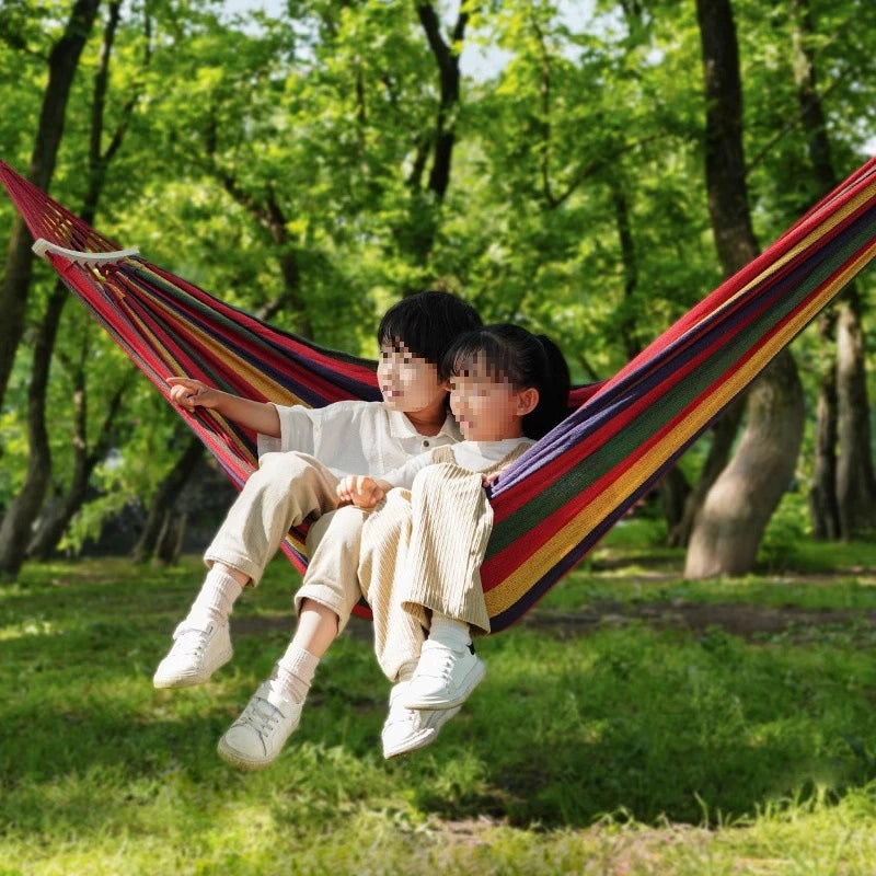 HOMERO Wooden Canvas Hammock Swing Bed Outdoor & Indoor - 200x100cm
