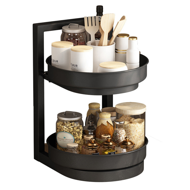 Multifunction Countertop Rotating Carbon Steel Multi-Layer Adjustable Kitchen Rack
