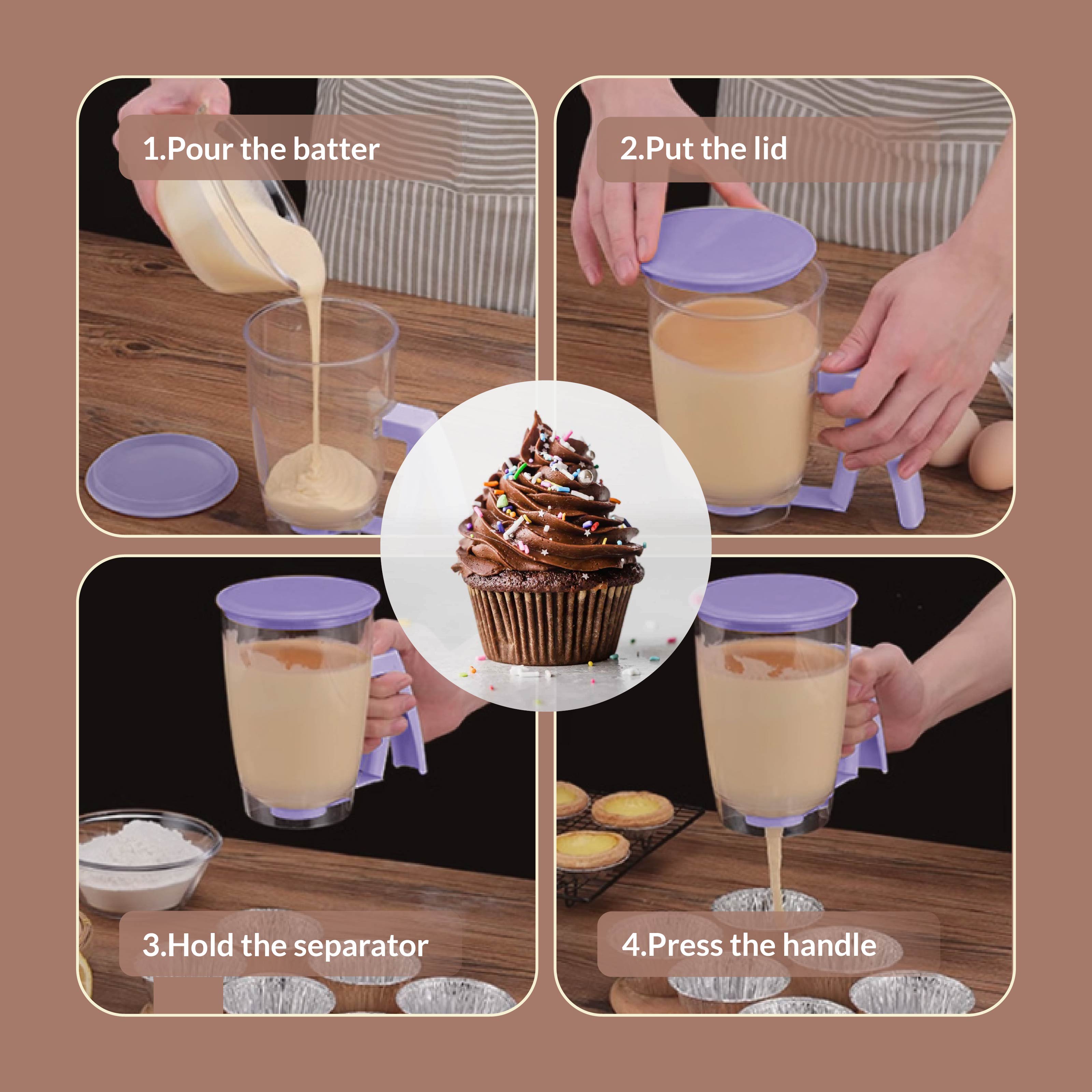 Portable Batter Dispenser for Cupcakes and Waffles